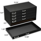 5 Drawer Jewelry Organizer  Storage Display Case Box Black New
