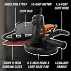 10 Amp Variable Speed Handheld Drywall Sander With Dust Hose And Collection Bag