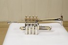 Bb a Piccolo Trumpet Handmade Brass   Silver Look Suitable For Adult Students 