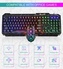 Computer Desktop Gaming Keyboard And Mouse Mechanical Feel Led Light W  Backlit