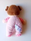 My First Doll Plush Stuffed Toy Brown Hair Pink Polka Dot Lovey Baby Starters