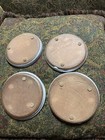 4 Ceramic Pottery Coasters Butterfly Flowers Vines Jb Calhoun Tradition Blue