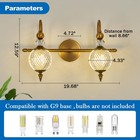 Vintage Vanity Light 2 Lights Gold Bathroom Light Fixtures Over Mirror With A   