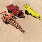 Lot Of 3 Vintage Tootsietoy Diecast Trailers  Boat  Car Hauler  Motorcycle 1969