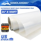 Qomolangma 3roll pack 24  X 100ft Waterproof Inkjet Milky Transparency Film