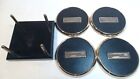 Vtg Freightliner Corporation Brass Leather Cork Bts Coasters W  Stand Trucking