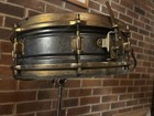 Vintage Or Antique Black Leedy Elite Engraved Brass 4x14 Snare Drum