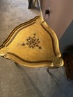 Vintage Gold Gilt Italian Florentine Hollywood Regency End Table 1950 s Triangle