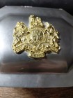 Vintage Williamsburg Kirk Stieff Pewter Trinket Box Golden Crest Lid Thailand