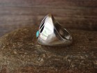 Navajo Indian Sterling Silver Bear Paw Turquoise Ring By Spencer Size 10