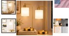 Set Of 2 Table Lamps  Touch Control  Gold  Opal Glass Shade  Usb Ports