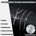 Sterling Silver Crucifix Necklace For Men Women - Men s Silver Crucifix Pendant