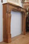 Antique Louis Xv Carved Oak Dark Tone Fireplace Mantel