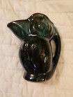 Vintage Bohemian Pottery Toucan In Green Drip Glaze Bird Pitcher 