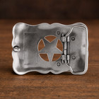 Texas Lone Star Belt Buckle Silver Tone Engraved Floral Scroll Gold Tone Western