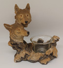 Lot Of 4 - 1990s Resin Wolf Figurines  Wolves Rustic Wildlife Decor