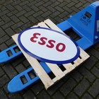 Esso Gas Gasoline Motor Oil Vintage Garage Large Porcelain Enamel Sign Shield 