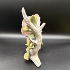 Andrea Porcelain Hummingbird   Pink Flower Bird Figurine Sculpture