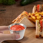 Pack Of 12 - Premium Brushed Stainless Steel Condiment Sauce Cups Spices2228