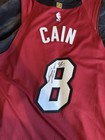 Jamal Cain Game Used Worn Signed Miami Heat Jersey 2023-24 Mears Loa