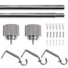 1  Satin Nickel Knurled Cylinder Curtain Rod 42-120