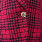 Red   Black Double-breasted Blazer  Velvet Collar  Gold Buttons  Vintage Chic 