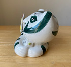 Mid-century Quadrifoglio 9 5  Art Pottery Cat Bank - Italy - Vguc
