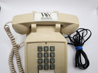 Vintage Cortelco Itt Tan Push Button Desk Phone Corded Telephone