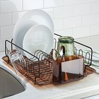 Idesign Forma Lupe Stainless Steel Metal Sink Dish Drainer Plastic Tray Kitchen