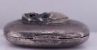 Antique Victorian Silver Medicine Poison Pill Box Skull Memento Mori C1880 s