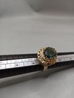Rare Ancient Medieval Bronze Ring With Black Gemstones - Authentic