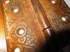 Vintage Victorian Brass Coated 4x4  Decorated Hinge
