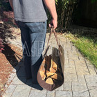 Firewood Log Carrier Handmade Real Cowhide Leather     Wood Carrier Bag