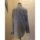 Bugatchi Mens Shaped Fit Long Sleeve Button Down Shirt Geometric Dot Blue L
