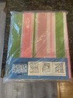 Vtg 1960 s Vinyl Window Curtain Pink Green Happy Home Woolworth