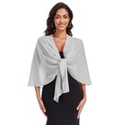 Shawl Wraps For Women Evening Dresses Chiffon Soft Capelets Wedding Bridal Gray