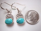 Blue Turquoise 925 Sterling Silver Dangle Earrings