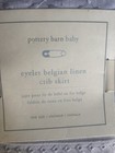 Pottery Barn Kids Belgian Linen Crib Skirt Light Gray  Eyelet 16    Drop