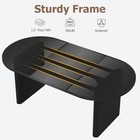 Farmhouse Oval Dining Table 70 8in 6-8 Wood Water-resistant Black Easy Assembly