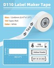 3 Rolls For Niimbot D11 Label Tape 12x40mm  0 47 x1 57   155 Labels roll  White