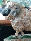  Antique Vintage Ram Solid Cast Iron Doorstop With Original Paint Heavy 