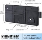 Pu Leather Car Sun Visor Organizer Pouch Bag Multiple Pocket Card Storage Holder