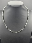 Navajo Sterling Silver Pearls Necklace 17 5  4mm Hand Strung 10 3g