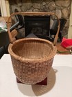 Vintage Nantucket Basket Unsigned W  Minor Repair And  Weave Loss