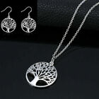 Tree Of Life Pendant Necklace And Earrings 925 Silver Plated New