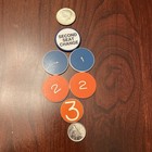 5 Total Seat Change Poker Buttons   Double Sided  Buttons - See Pictures Awesome