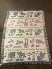 Usa Made Nwot All Things Boy Girl  Baby Pink Blue Tapestry Throw Blanket Afghan