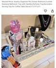 Wocred Mirror Jewelry Organizer Fits Dresser Bedroom crushed Diamond Bathroom   