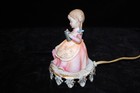Vtg  Underwriters Laboratories Portable Ceramic Lamp Girl With Teapot Nightlight