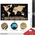 2 In 1 Gift Set - Scratch Off World Map And Europe Scratch Off Map - Easy To    